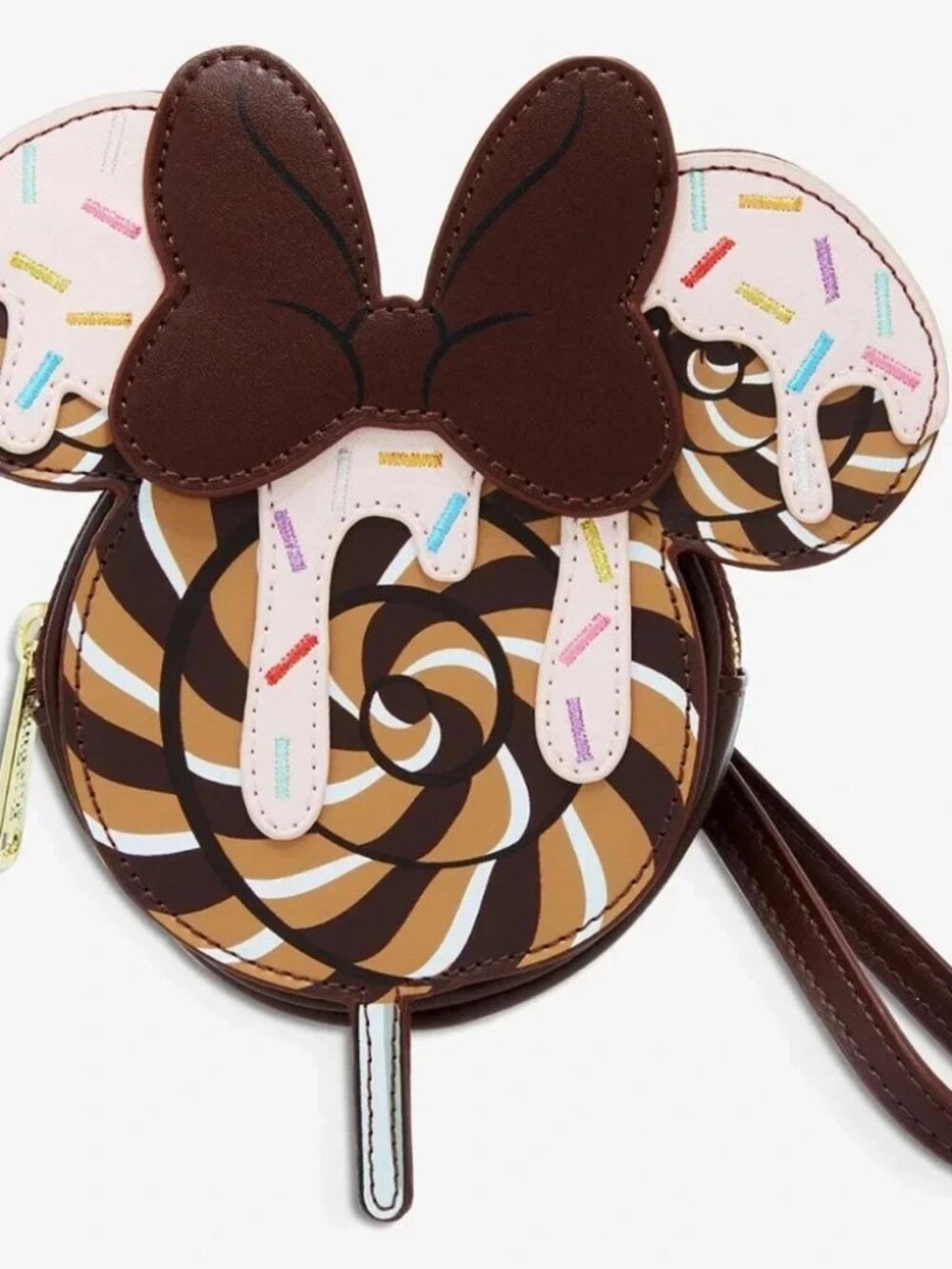 Loungefly Disney Minnie Mouse Lollipop Coin Purse Chocolate Sprinkles Zip Around